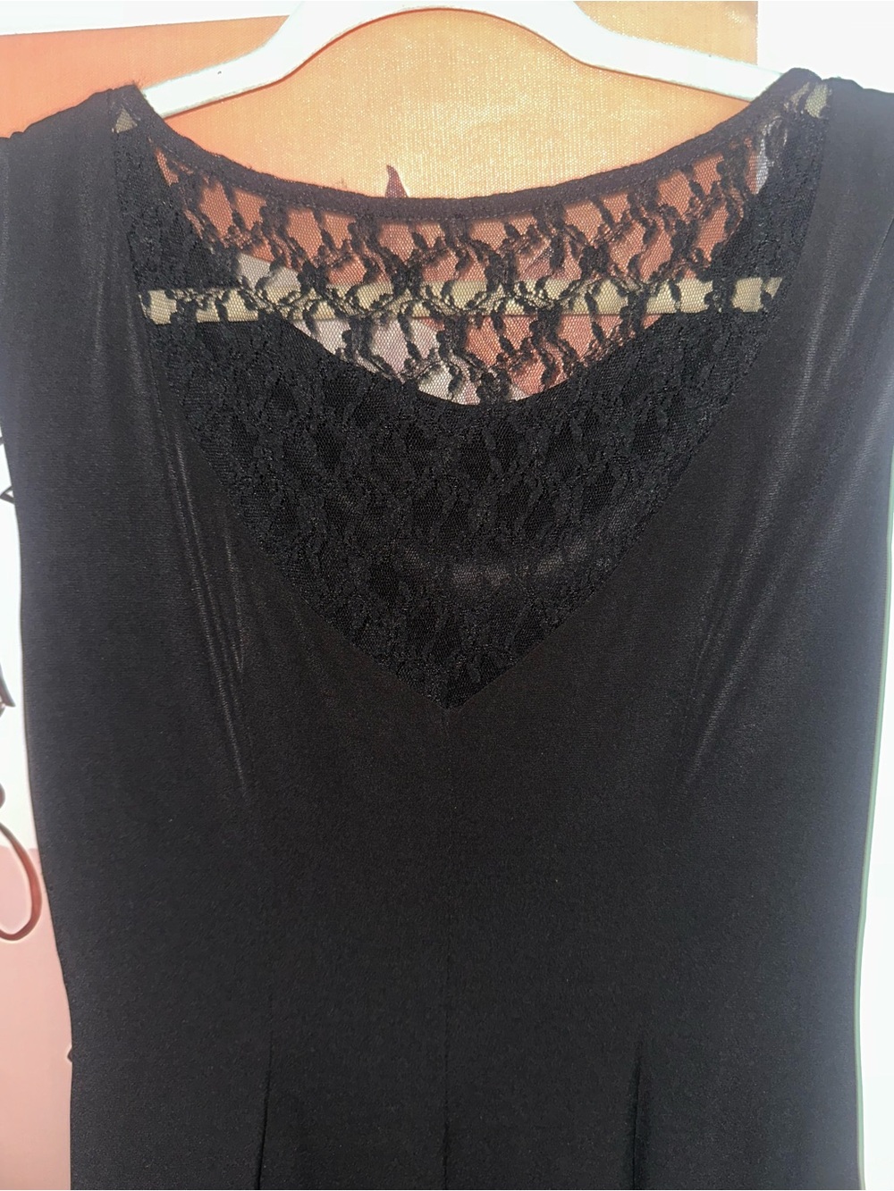 London Times Black Asymmetrical Sleeveless Ruffle Lace Dress